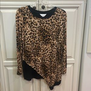 Christopher & Banks Leopard Print Long Sleeve Top